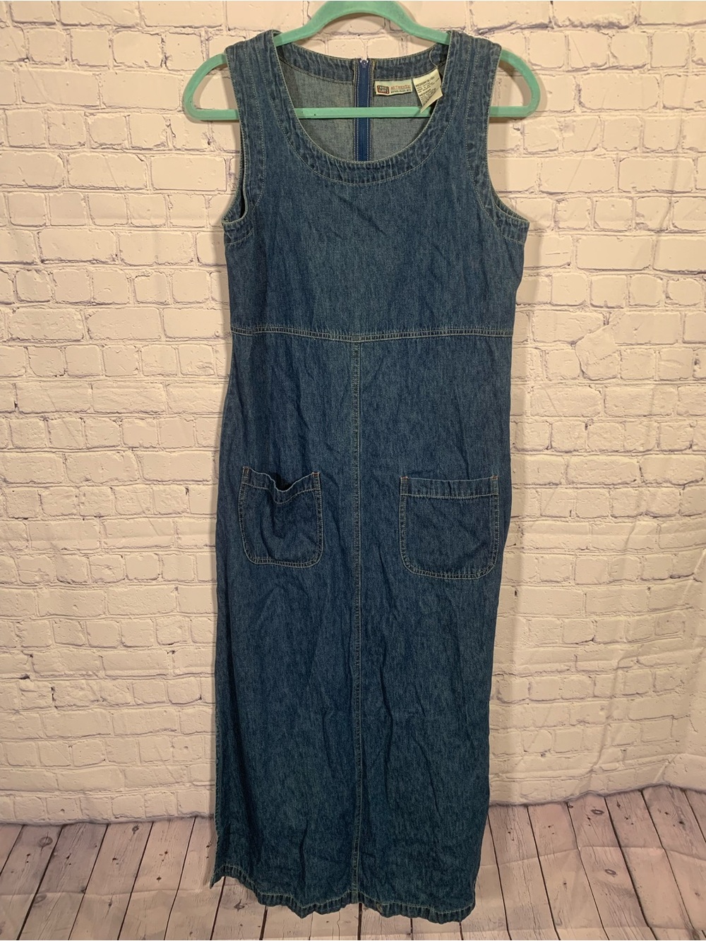 Faded Glory Womens VTG Jumper Overall Denim Dress Size M Western Grunge Casual